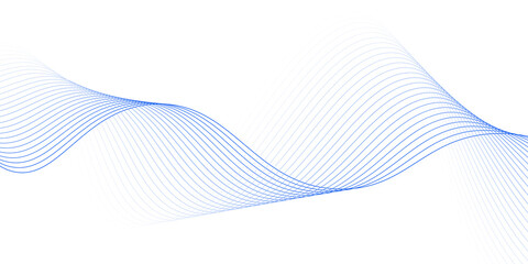 Fototapeta premium Abstract background with waves for banner. Medium banner size. Vector background with lines. Element for design isolated on white.