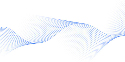 Fototapeta premium Abstract background with waves for banner. Medium banner size. Vector background with lines. Element for design isolated on white.