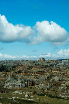 Madagascar, National Park of Isalo, Rock formation and sandstone massif