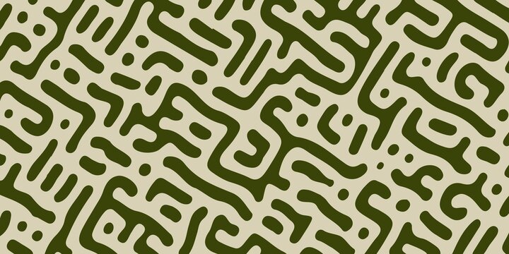 Turing reaction diffusion pattern with abstract motion. Vector illustration of chemical morphogenesis Curvy doodle.