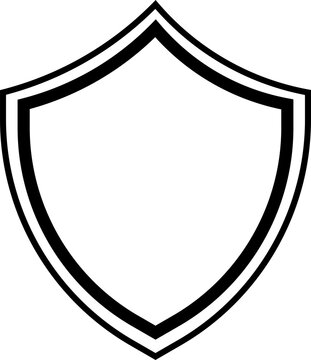 Blank shield shape icon for security, protection and safety branding