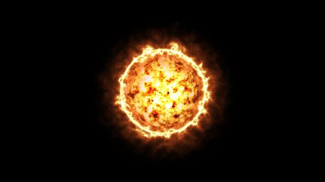 Burning sun surface atmosphere and solar flares 4K.