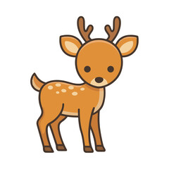 Obraz premium Cute cartoon deer illustration