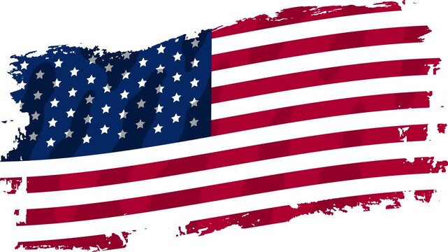 USA flag colors abstract grunge motion design. Independence Day modern background.