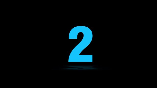 New Year Countdown 1 to 10 Number Animation with Glowing Saber Light Effect and Scale Zoom Transition