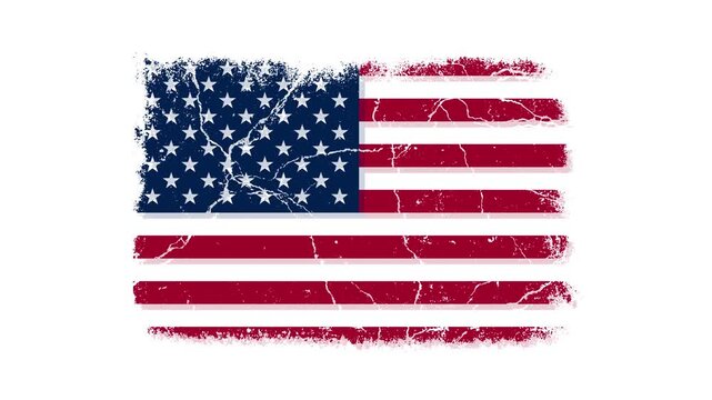 USA flag colors abstract grunge motion design. Independence Day modern background.