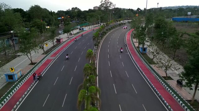 Aerial View of Bhopal City and Busy Urban Road, Madhya Pradesh