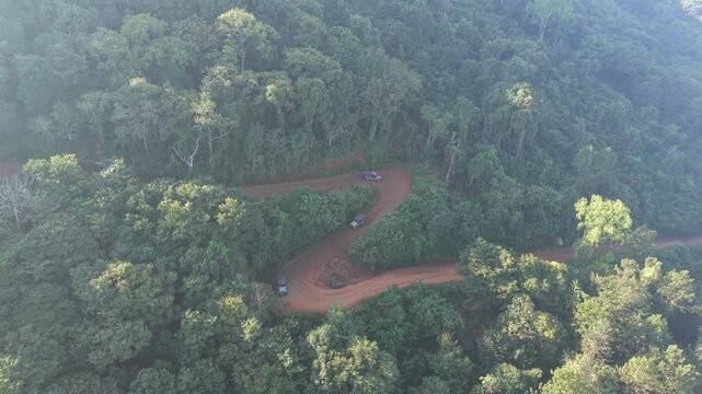 Aerial View of Misty Forest Hills in Lambasingi India
