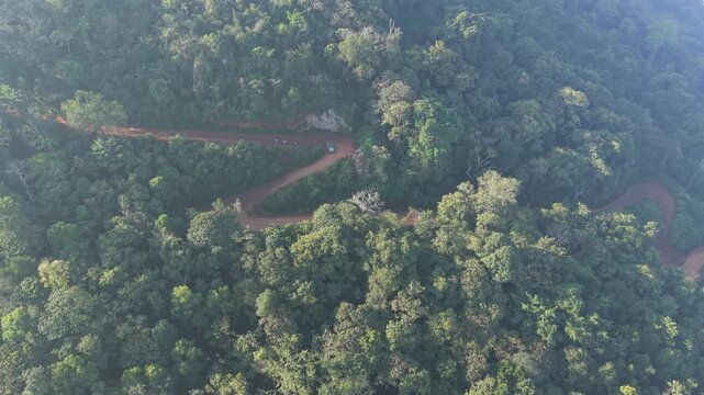 Aerial View of Misty Forest Hills in Lambasingi India