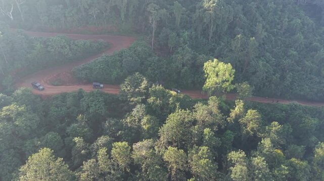 Aerial View of Misty Forest Hills in Lambasingi India