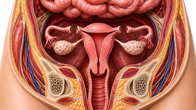 Bilateral Tubectomy and Partial Salpingectomy Female Reproductive Anatomy Medical Illustration