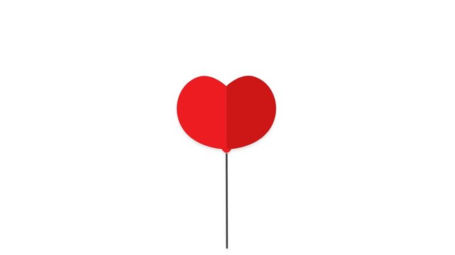 Heart balloon icon depicting love decoration process for romantic celebration and special occasion