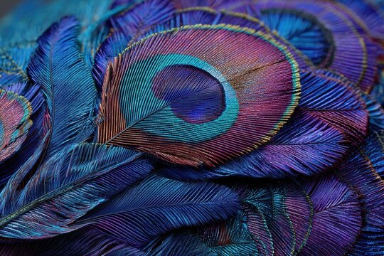 Male peacocks are recognized for their beautiful feathers, featuring shimmering blue necks and impressive long tail feathers