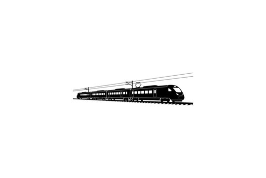 Modern High-Speed Passenger Train Vector Illustration
