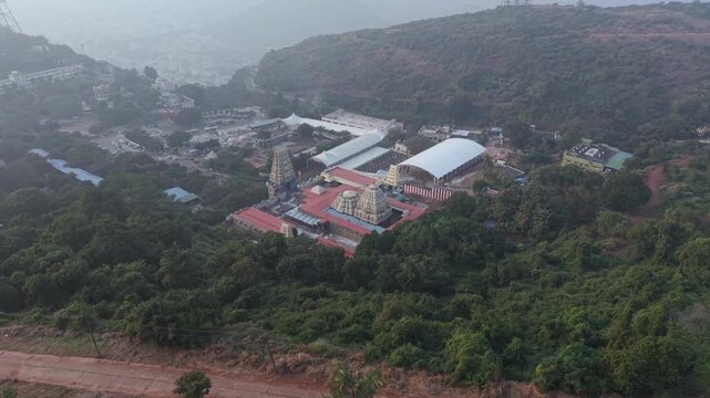 Aerial View of Simhachalam Temple in Visakhapatnam, Andhra Pradesh