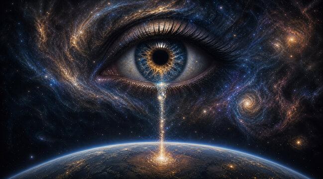 Cosmic Eye Crying Over Earth