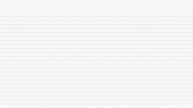 Minimalist white paper texture with horizontal lines. Clean ruled notebook background for writing. Subtle gray striped stationery surface.