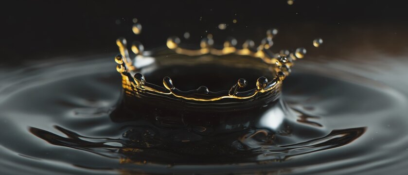 Water splash creates beautiful crown shape.