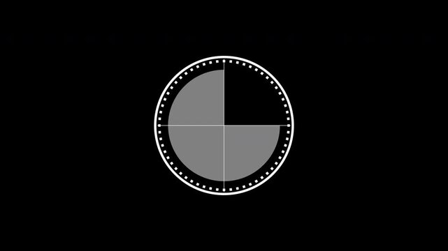 Circular Countdown Timer 20 Seconds No Numbers, Dot Progress Ring Animation, Alpha Channel Transparent 4K