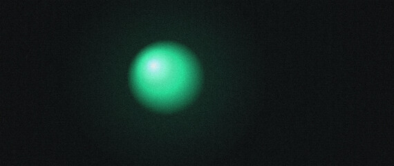 Fototapeta premium Glowing green circular light orb grainy noise texture poster background with abstract background luminous spotlight minimalist wallpaper stylized artistic atmospheric