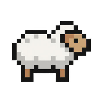 PNG Pixelated sheep art design.