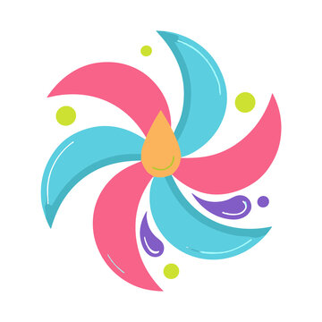 Colorful abstract pinwheel with drops