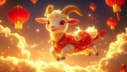 Fototapeta premium 2027 Golden Goat Chinese New Year Celebration Collection