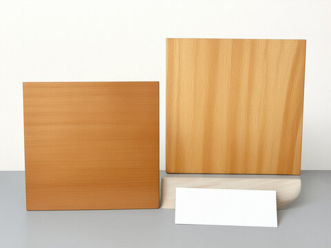 Small woodworking studio preparing two sample boards