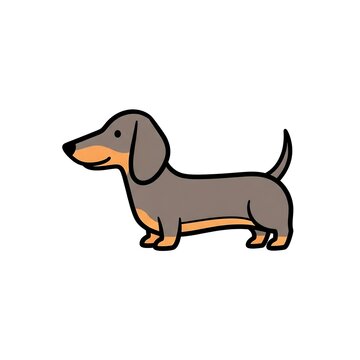 Minimalist dachshund vector character design on white background
