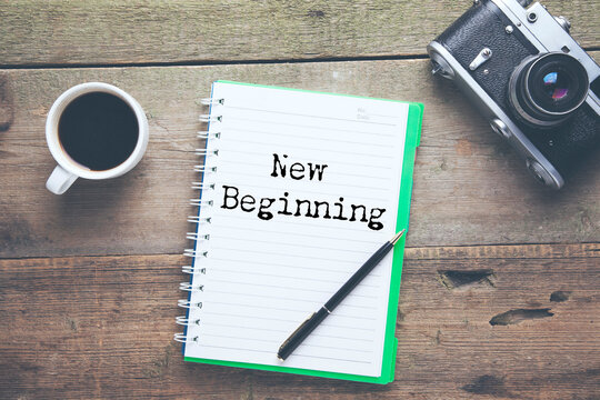 New Beginning text on paper