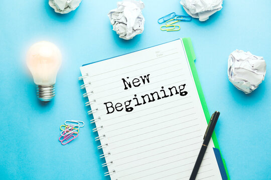 New Beginning text on paper