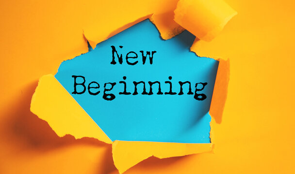 New Beginning text on paper