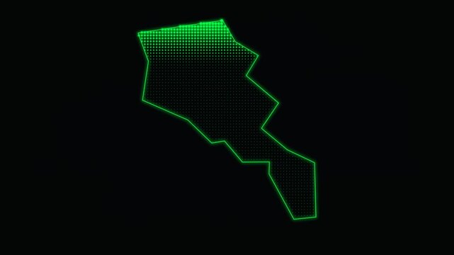 Retro green radar scan of Armenia map, glowing digital territory outline, vintage military sonar interface animation