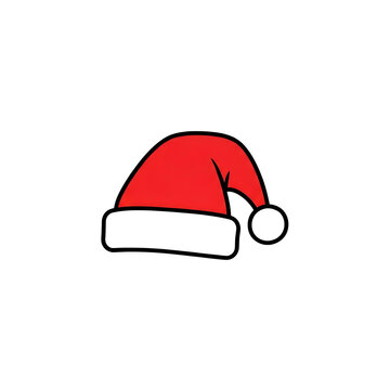 Red and white santa hat vector for christmas design