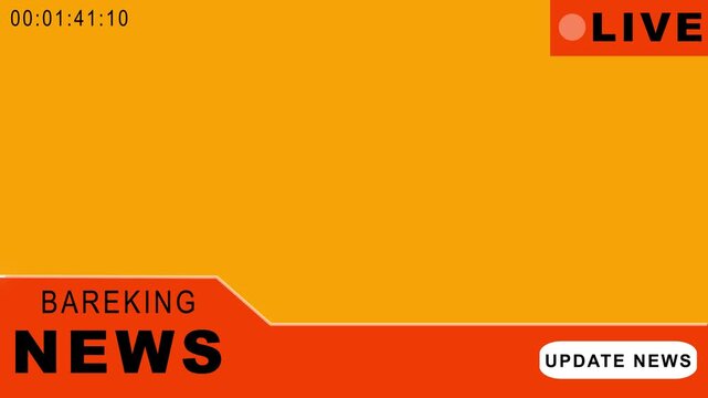 Breaking news live broadcast template with chroma key background ready for content. Breaking news broadcast animation. Live TV news template with dynamic headlines and newsroom 4k video animation.