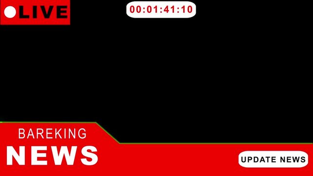 Breaking news live broadcast template with chroma key background ready for content. Breaking news broadcast animation. Live TV news template with dynamic headlines and newsroom 4k video animation.