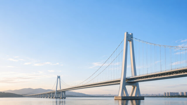 Global bridge representing efficient transportation global distribution connected infrastructure and modern supply chain management
