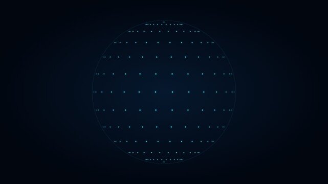 Rotating Digital Globe Made of Glowing Dots Global Network Background - Seamless Loop 4K