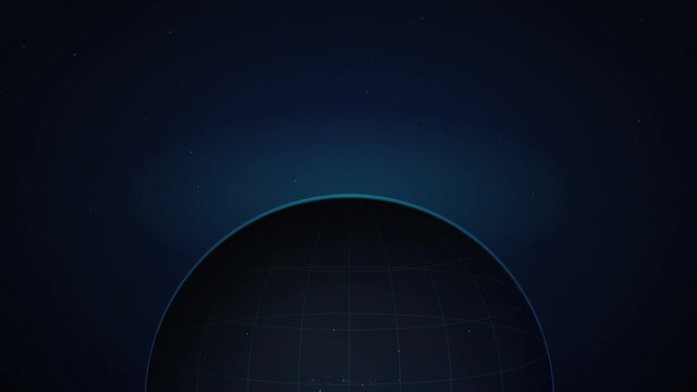 Abstract futuristic globe network and cyber digital map concept on dark background video animation
