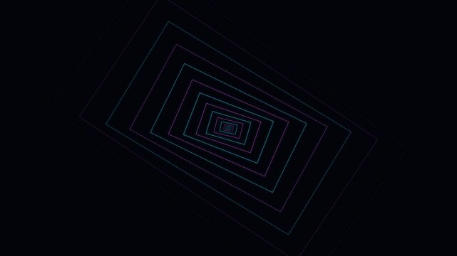 Flying Through Neon Digital Tunnel Futuristic Technology Background - Seamless Loop 4K