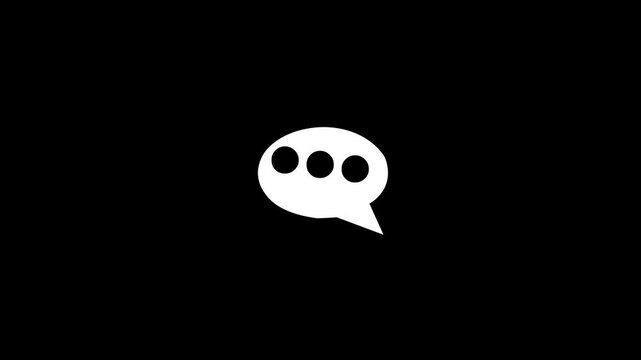 Animated three dots typing icon for chat and message activity alpha transparent  background video.