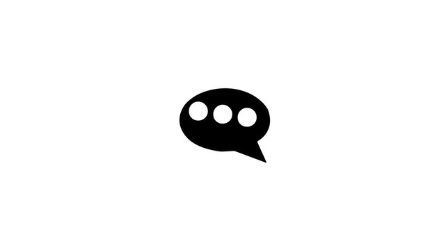 Animated three dots typing icon for chat and message activity alpha transparent  background video.
