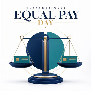 Equal pay balance scale illustration