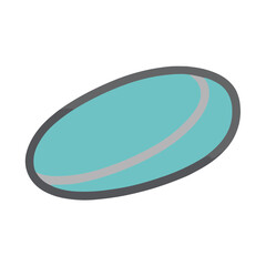 Obraz premium Turquoise oval shape with gray outline
