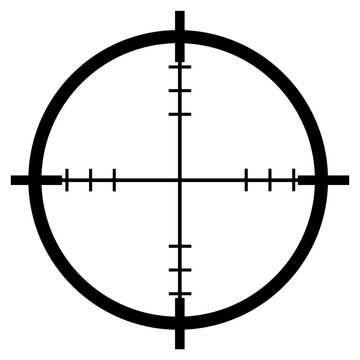 Crosshair target scope icon for aiming or precision selection with crosshair, precision