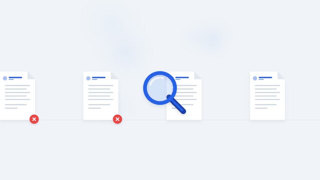 document inspection and quality review animation icon