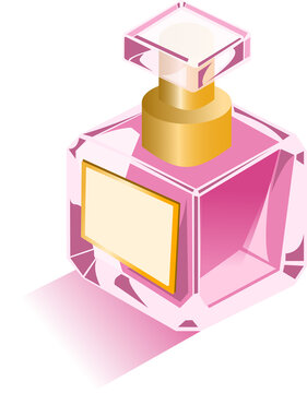 Beauty and Cosmetics Isometric with Makeup and Skincare Products.