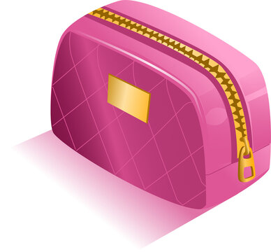Beauty and Cosmetics Isometric with Makeup and Skincare Products.