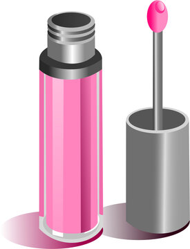 Beauty and Cosmetics Isometric with Makeup and Skincare Products.