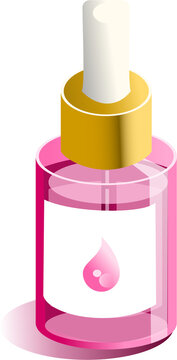 Beauty and Cosmetics Isometric with Makeup and Skincare Products.